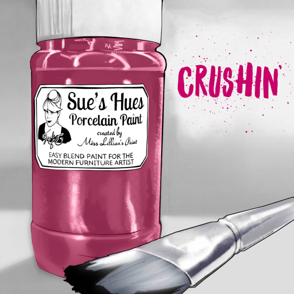 Sue's Hues Porcelain Paint: CRUSHIN Pink | Chalk & Clay Paint|