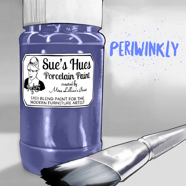 Sue's Hues Porcelain Paint: PERIWINKLY (blue/purple) | Chalk & Clay Paint |