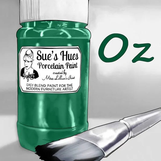Sue's Hues Porcelain Paint: Oz (Emerald, Green) | Chalk & Clay Paint |