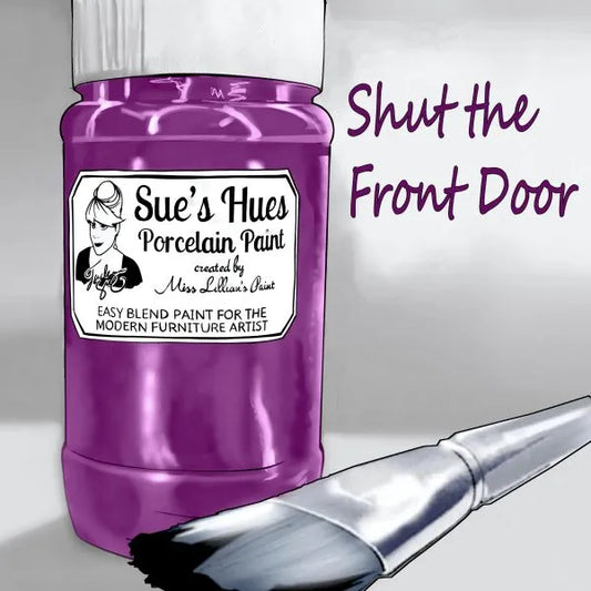Sue's Hues Porcelain Paint: Shut the Front Door (Pink, Purple, Fuschia) | Chalk & Clay Paint |