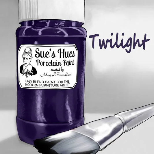 Sue's Hues Porcelain Paint: Twilight (Blue, Purple) | Chalk & Clay Paint |