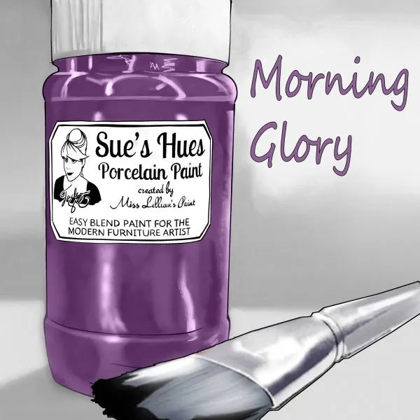 Sue's Hues Porcelain Paint: Morning Glory (light Blue, Purple, Periwinkle) | Chalk & Clay Paint |