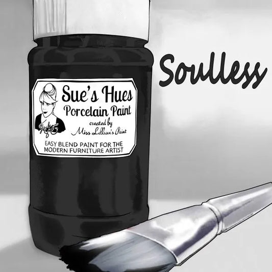Sue's Hues Porcelain Paint: Soulless (black, grey) | Chalk & Clay Paint |