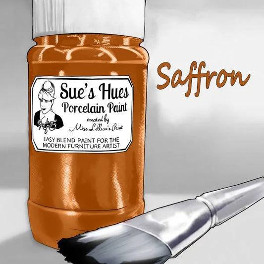 Sue's Hues Porcelain Paint: Saffron (Orange, Yellow) | Chalk & Clay Paint |